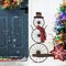 Set of 2 32'''H/34''H Christmas Metal Bike Wheel Snowman Porch Decor